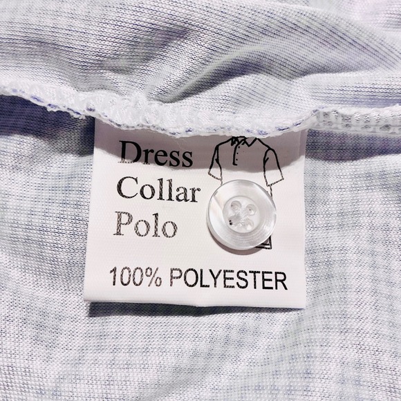 NEW Collars & Co Men's Medium Dress Collar Polo Purple Micro Check Short Sleeve - Picture 3 of 6